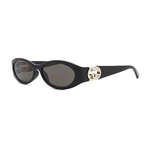 Gucci Hailey Oval Sunglasses in Black